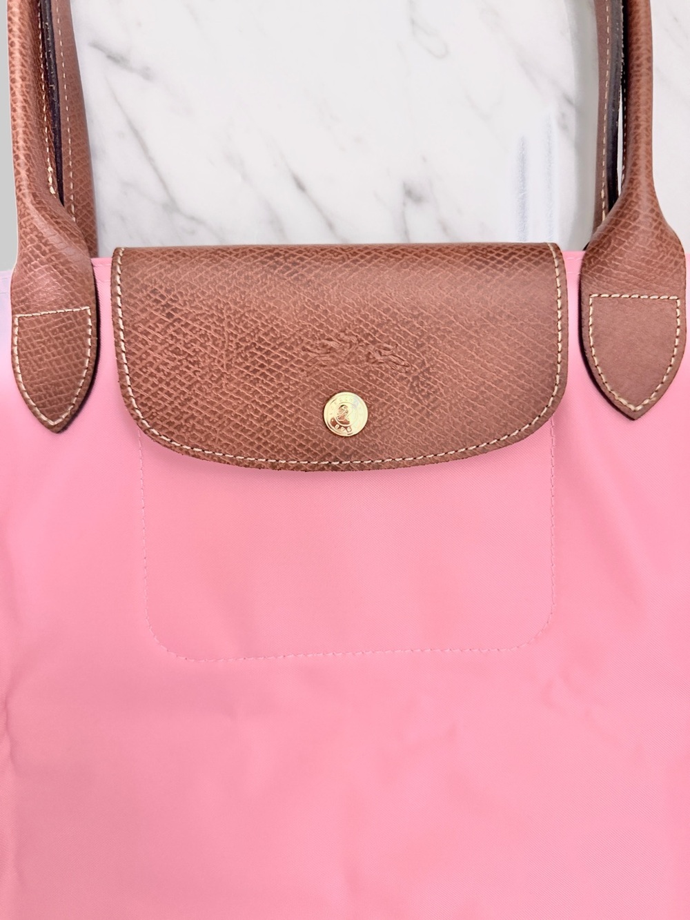 NWT Rare Longchamp Large Le Pilage Pink Shoulder Tote Limited Edition - Picture 9 of 11